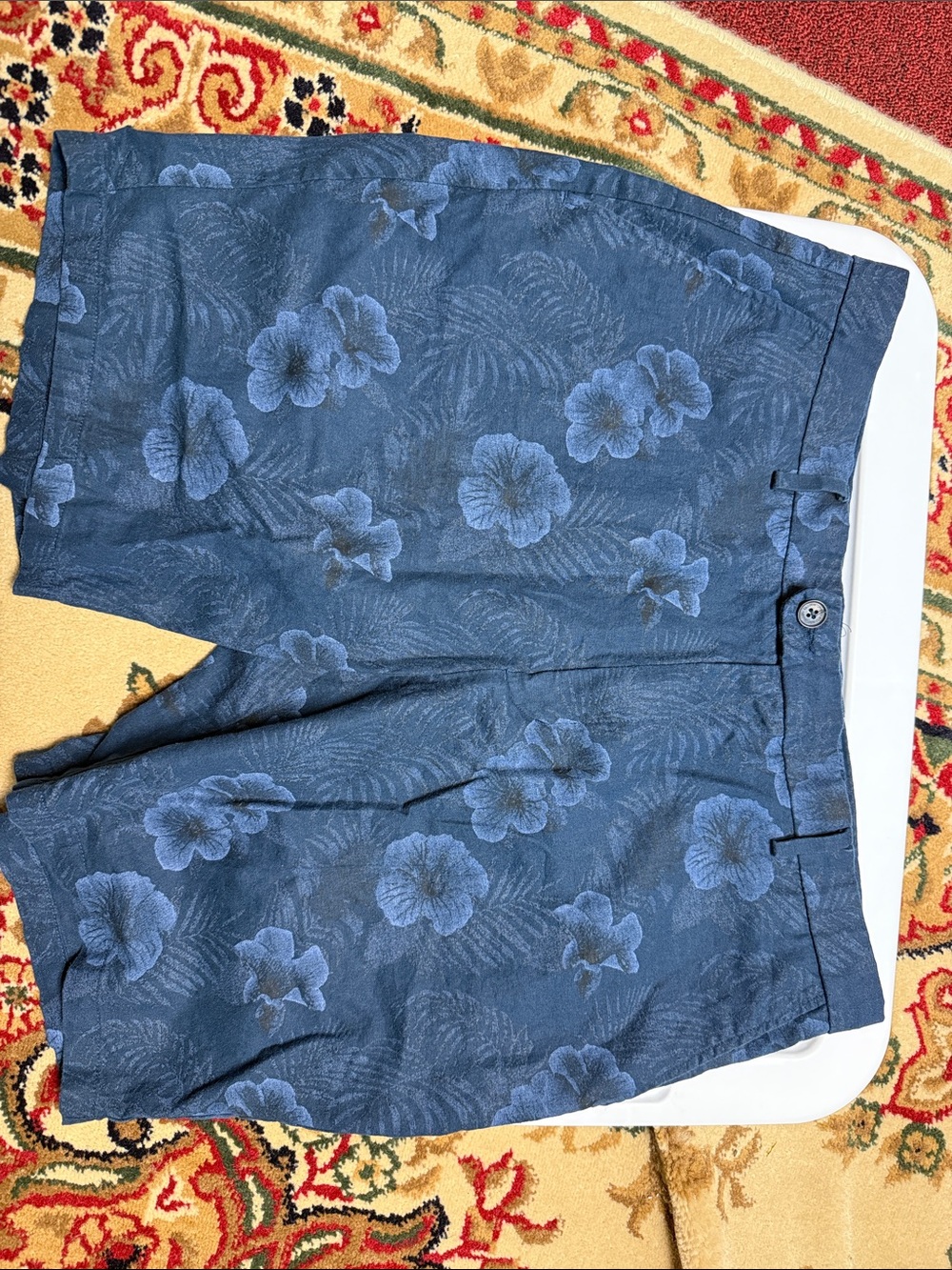 Joseph Abboud Blue Floral Flat Front Men's Shorts
